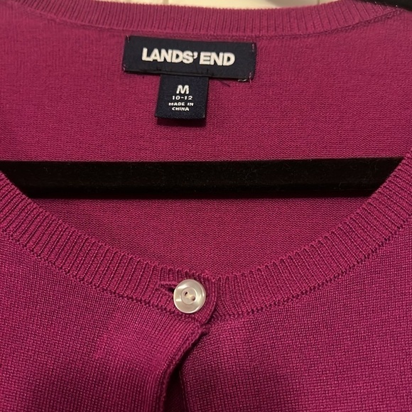 Lands end cardigan size m color burnt Burgundy looks new!!! - Picture 3 of 6